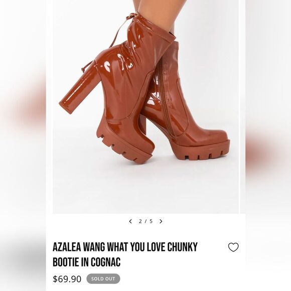 AZALEA WANG WHAT YOU LOVE CHUNKY BOOTIE IN COGNAC - Picture 16 of 16